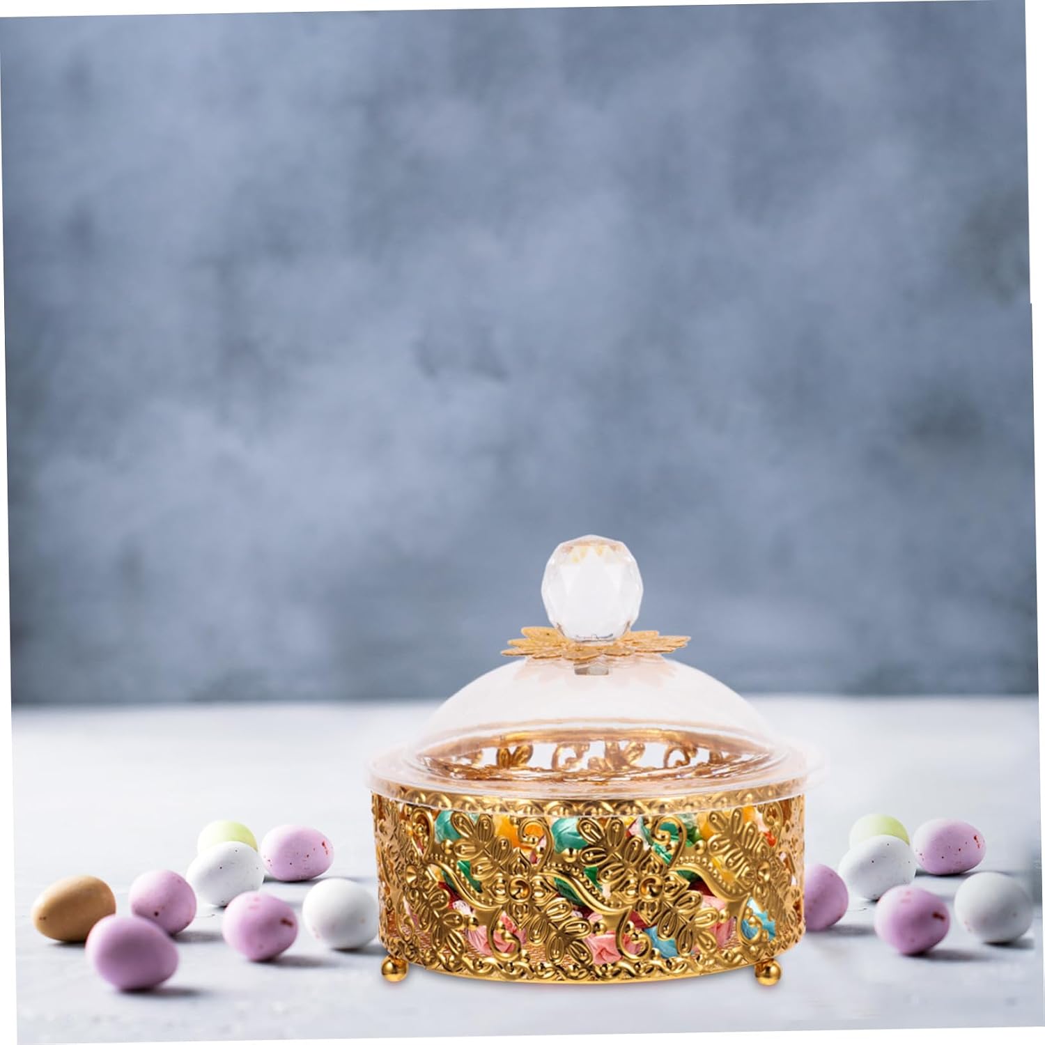 LABRIMP Vintage European Style Candy Container with Lid Decorative Box