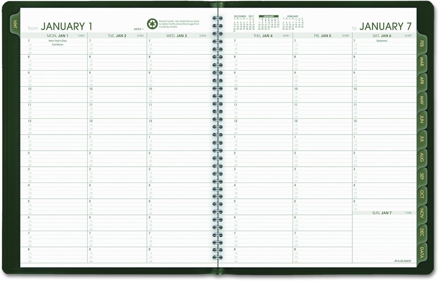 AT-A-GLANCE 70950G60 Recycled Weekly/Monthly Classic Appointment Book, 8 1/4 x 10 7/8, Green, 2016