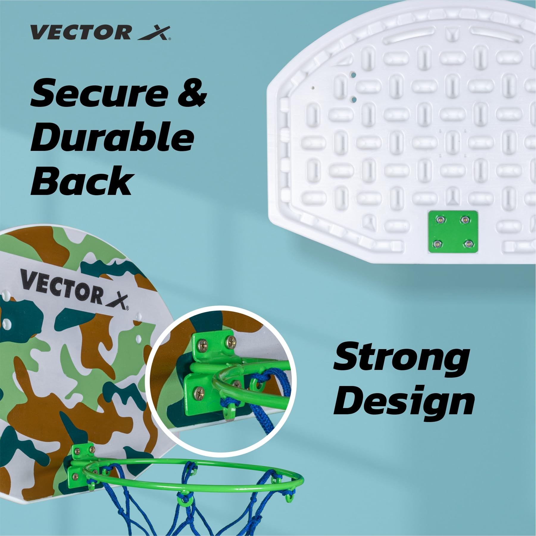 Vector X Basketball Board for Outdoor Wall Mountable 5 No Basket Ball Ring Hoop with Net for Kids, Men, Adults -Medium Size 2