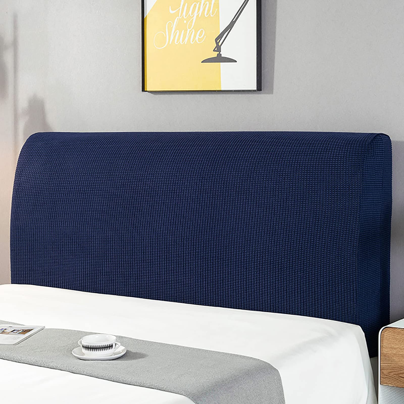 UVCMDUI Headboard Cover, Stretch Headboard Slipcover, Washable Bed Headboard Cover for Single/Double/King/Super King Size Bed,dark blue,120cm/47.2in