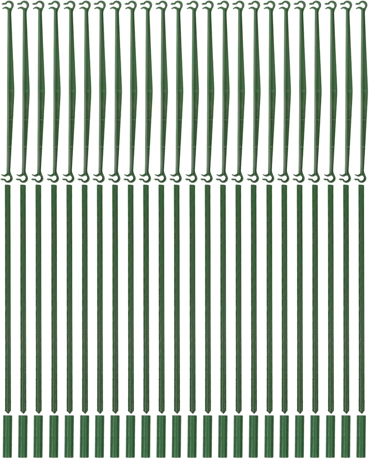 3 Sets Metal Tomato Plant Trellis Rack for Garden and Indoor Use, 27 Rods with 18 Connectors, Triangle Climbing Support Frame for Vegetable and Flower Vines