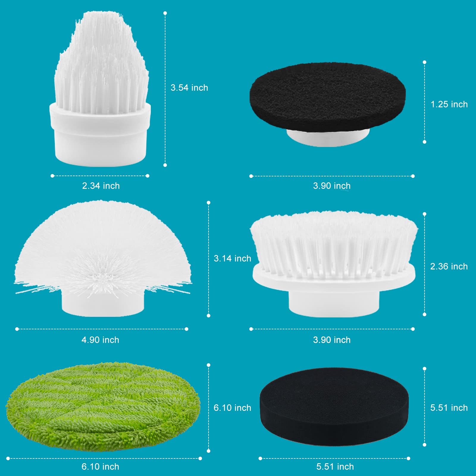 7pcs Electric Spin Scrubber Replacement Brush Heads, Universal Fit - View #6