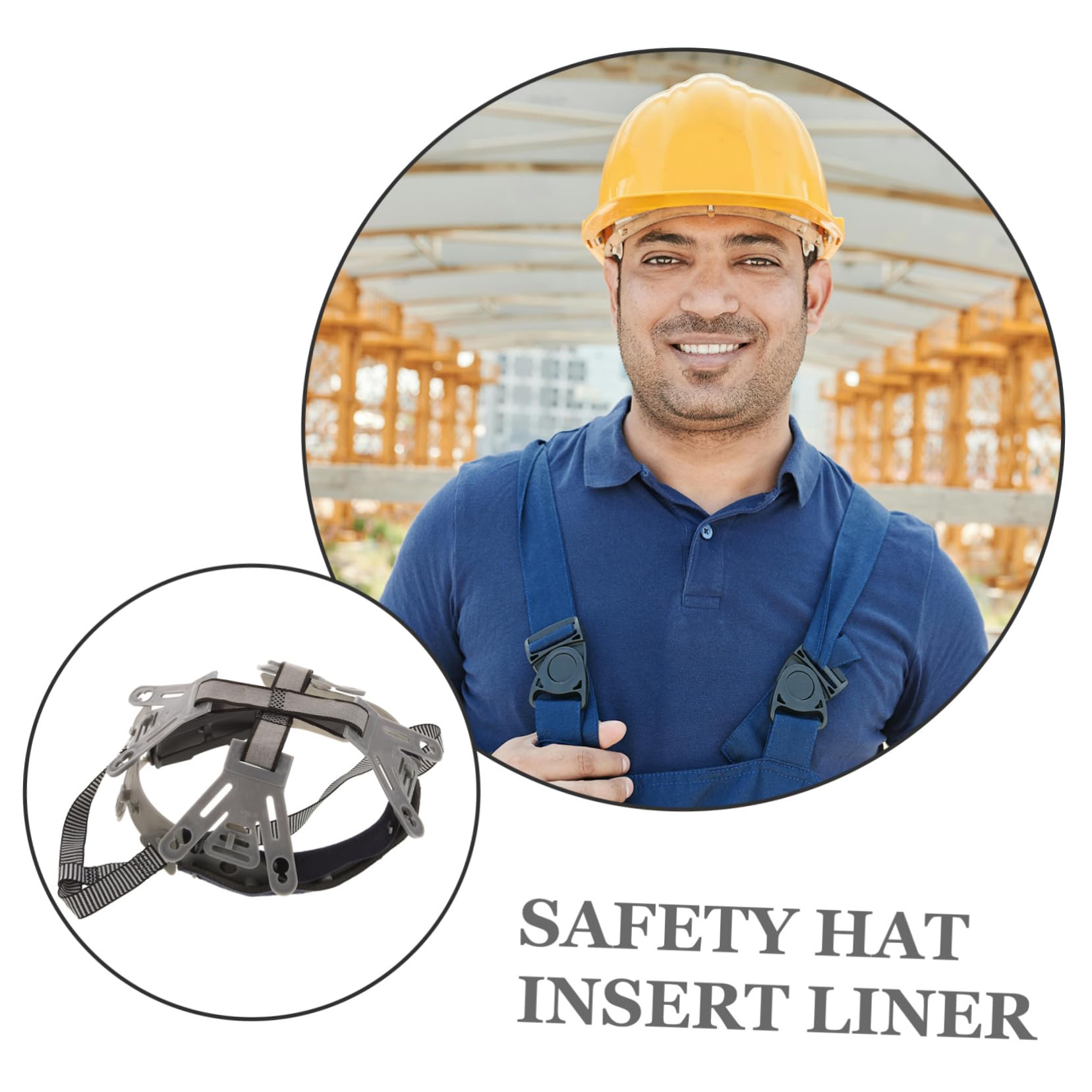 SHINEOFI fodera del casco elmetto protettivo con cinturino sottogola fodera per elmetto sicurezza fodere per elmetti da uomo della fodera del cappello duro plastica Grigio