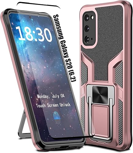 LMDAMZ Funda compatible con Samsung Galaxy S20 resistente grado militar a prueba de golpes, doble protección (TPU+PC), sólida y duradera, funda