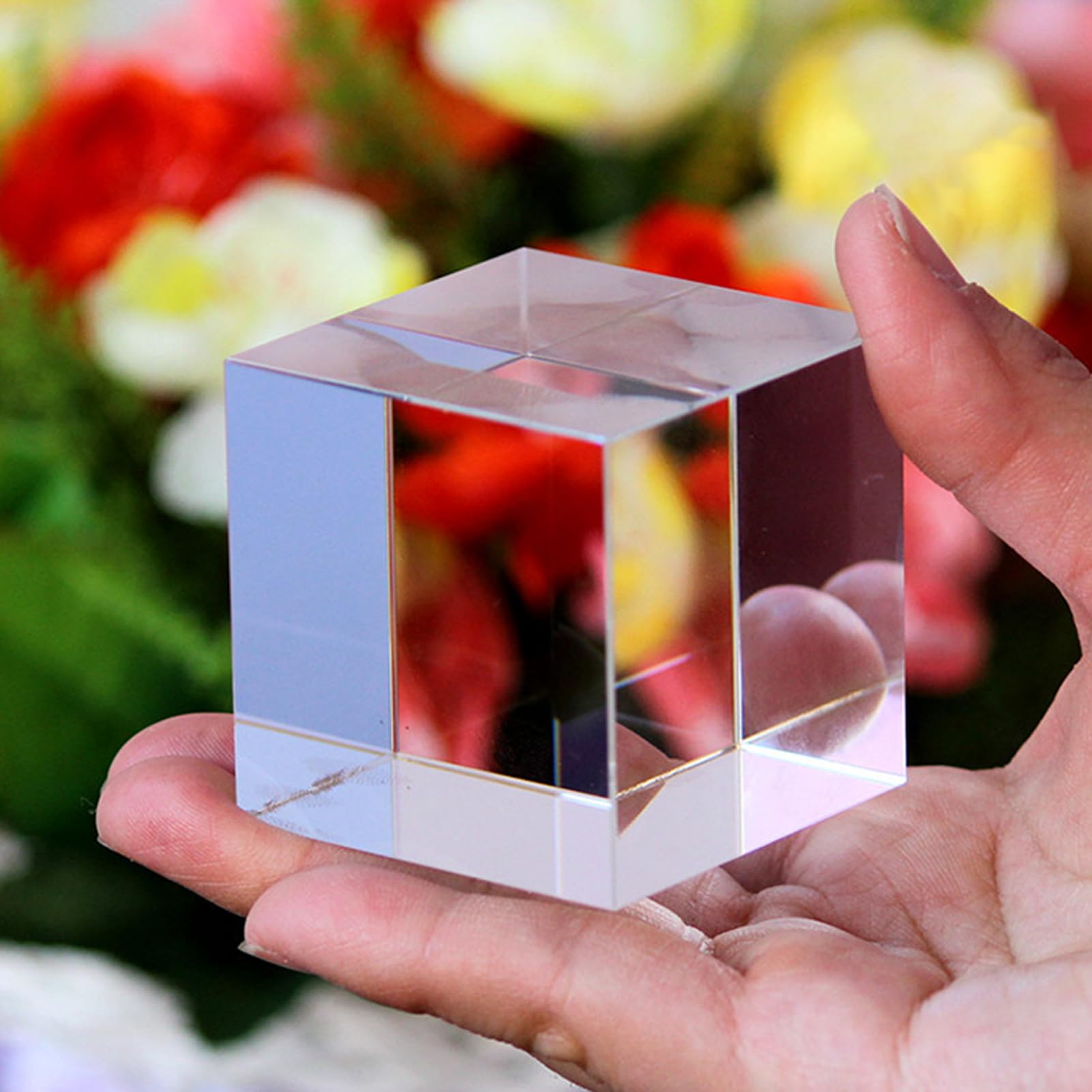 Rishori One Color Clear Acrylic Square Cubes Blocks 6X6cm Rectangular Display Stand Solid Base Risers Modern Simple Design For Home Store Gallery Office,6Cm