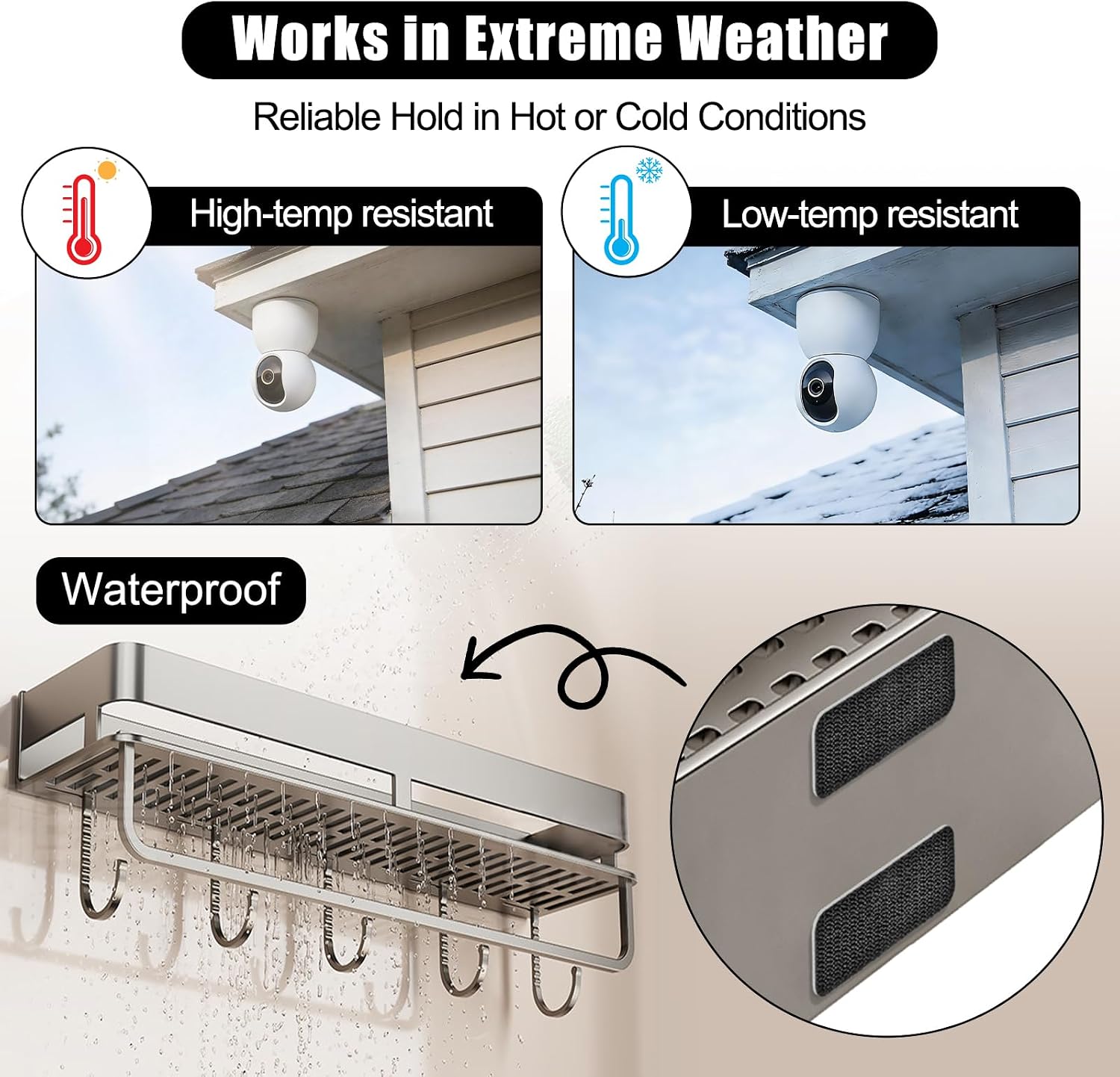 Heavy Duty Adhesive Hook and Loop Strips, 8 Sets (1.18” x 3.15”), Waterproof & Heat Resistant – Strong Mounting Fastener for Indoor Outdoor, Wall, Glass, Tile, Metal, Wood