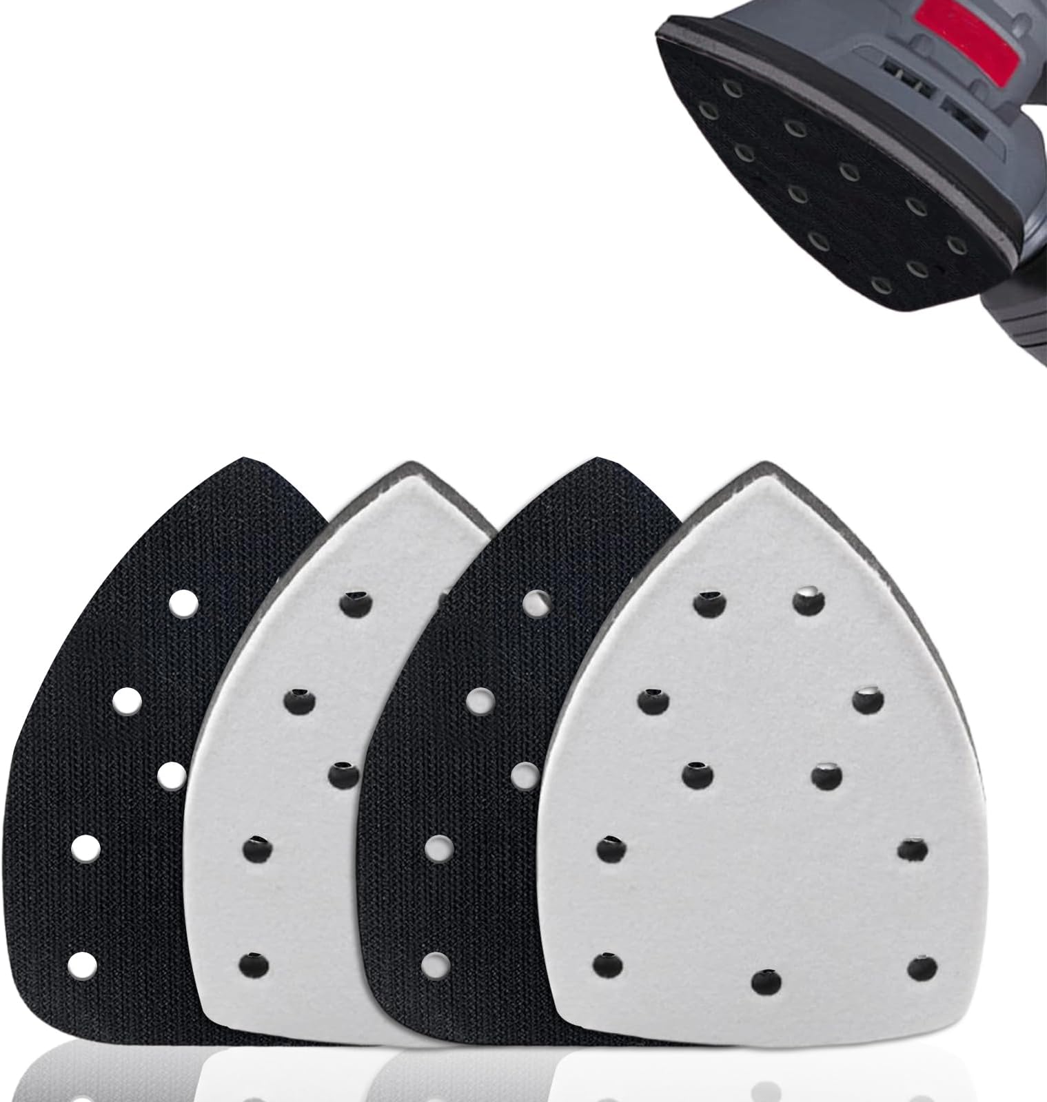 LAY STAY 4Pcs Sanding Pads Mouse Sander Set, Sponge Interface Pads Detail Use, Mouse Sanding Interfaces Pad Soft Foam, Orbital Sander Interface Pad, Compatible for Bosch Multi-Sander
