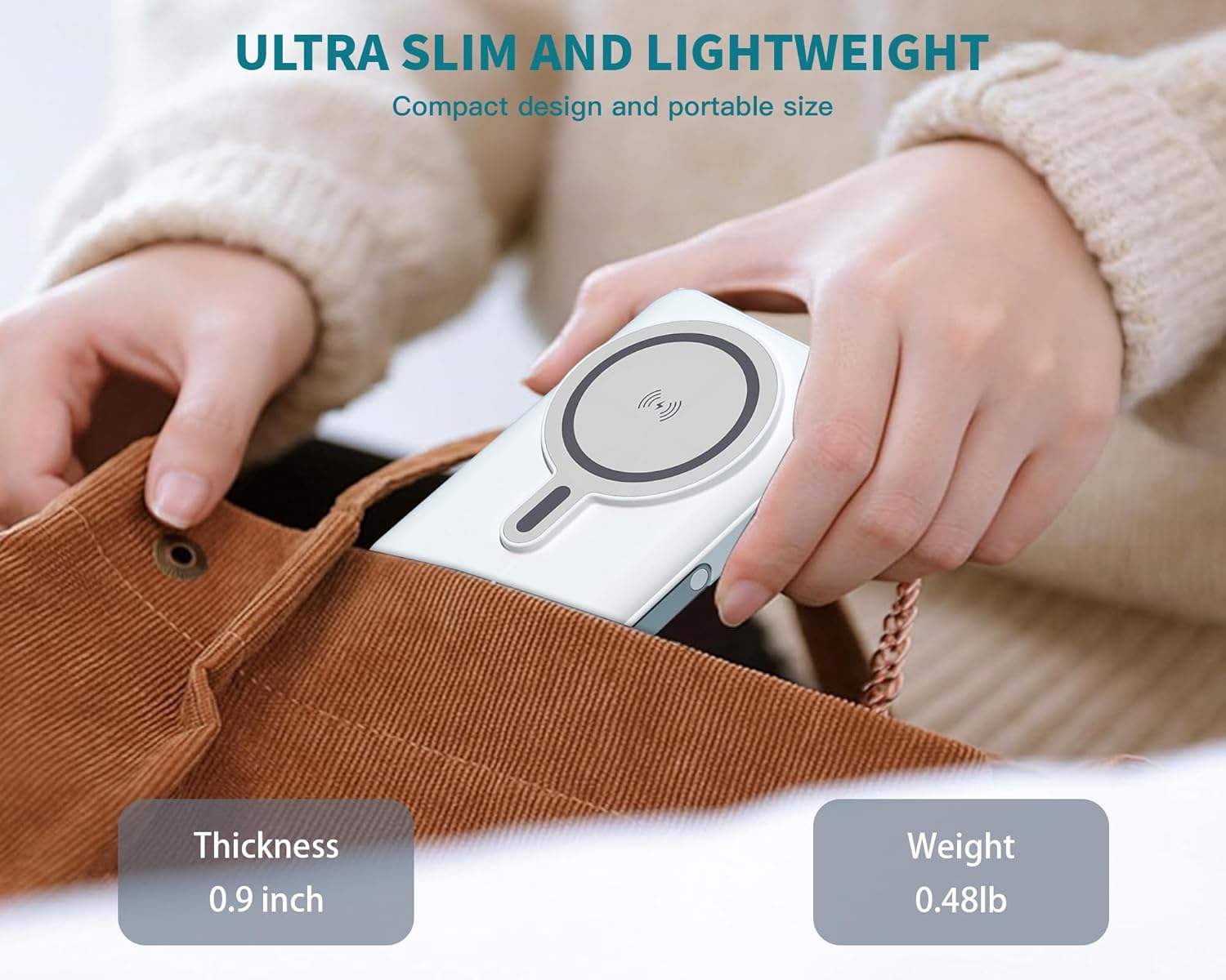 Magnetic Portable Charger Bank Built-in Cables,10000mAh USBC Power Bank 22.5W MAX Battery Pack Magnet Charger Protable Powerbank Fast Charging for Apple iPhone 17/16/15/14/13/12 Series,Samsung S25/S24 - Image 7