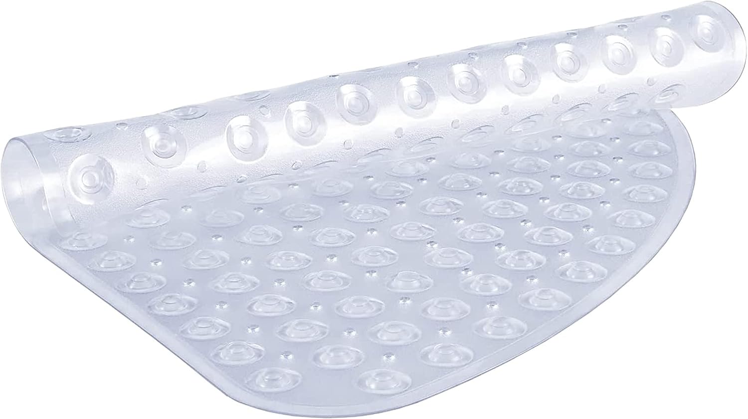 Clear Curved Non-Slip Rubber Bath Mat for Kids