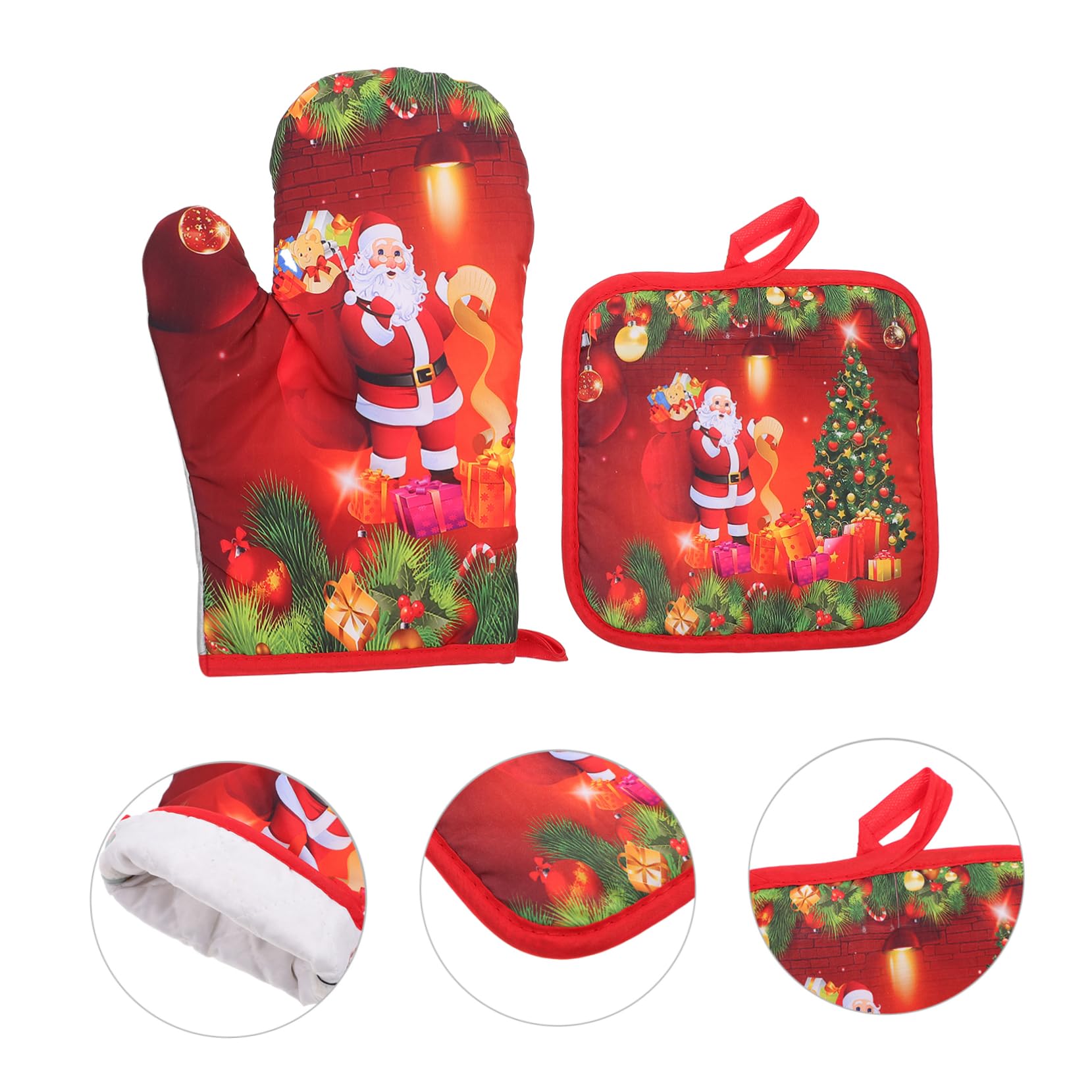 Rękawice odporne na ciepło. 8 szt. Świąteczne rękawiczki kuchenne Urocze rękawice kuchenne Podwójne żaroodporne rękawice kuchenne Rękawice kuchenne Kuchenne rękawice do kuchenki mikrofalowej Rękawiczk
