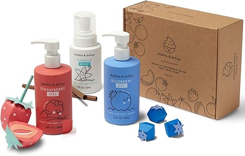 Miniatura 3 de Dabble & Dollop Paquete de 3 unidades, baño natural de burbujas 3 en 1, gel de baño y champú para niños, fabricado en Estados Unidos, libre de