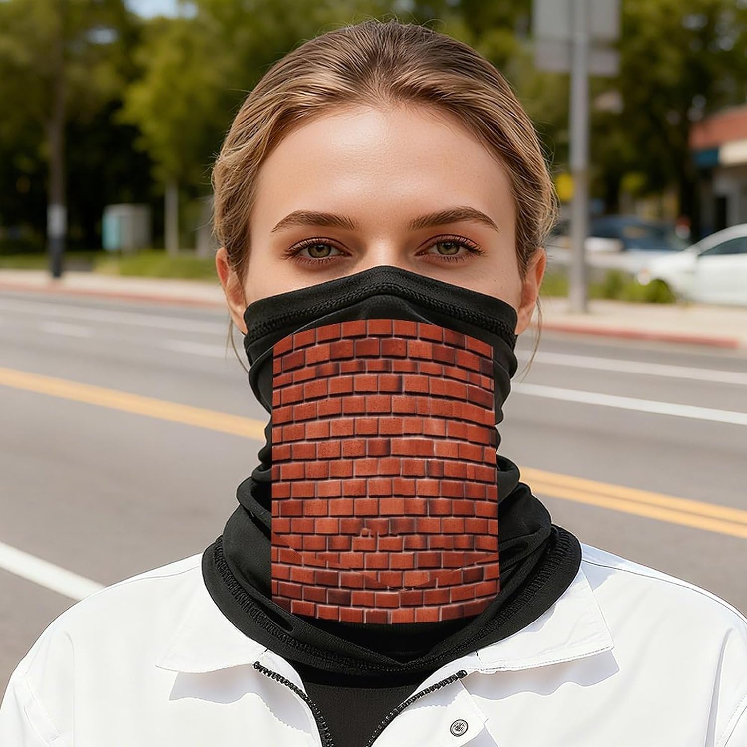 Red Brick Wall Face Mask for Men Women,Neck Gaiter Sunscreen Breathable,Face Cover for Skiing Fishing Hiking Cycling