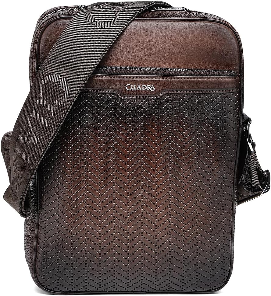 Cuadra Messenger Bag in Genuine Bovine Leather for Men Brown