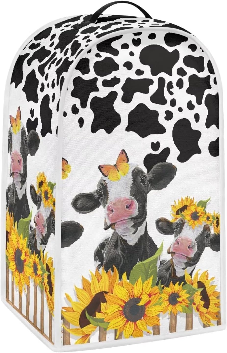 Sunflower Animal Cow Print Blender Dust Covers for Kitchen Counter,Juicer Cover Storage Pouch Cooker Mixer Covers Sleeve Coffee Maker Appliance Cover Food Processor Dust Cover