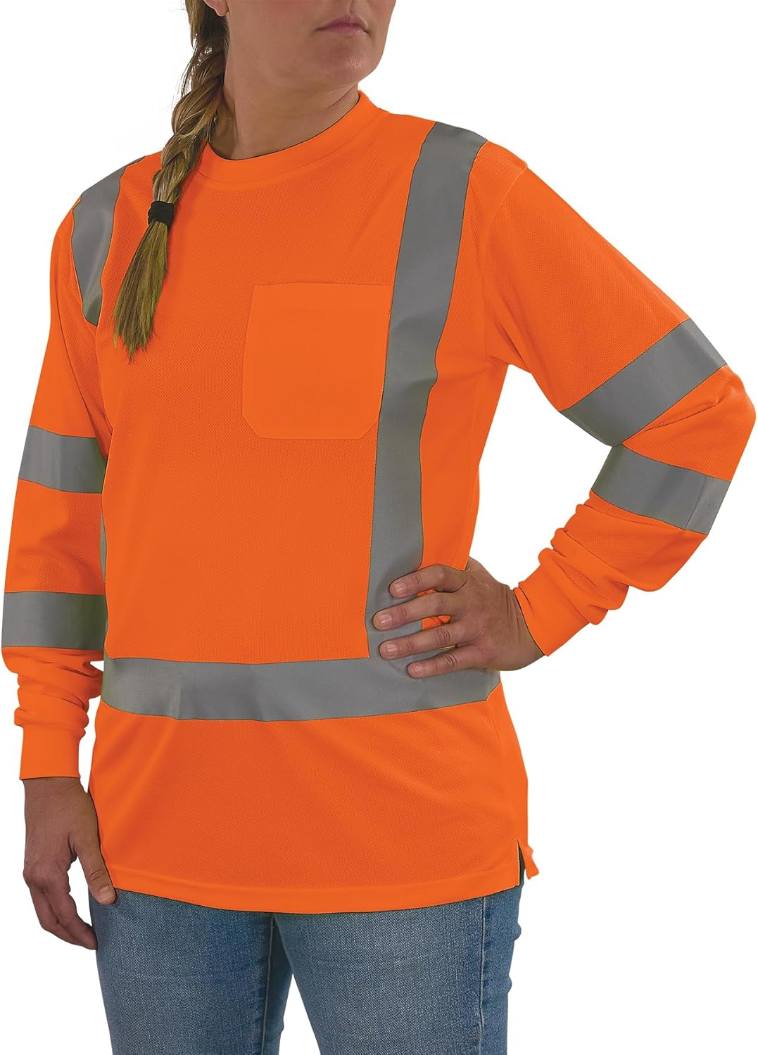 Ergodyne Unisex Adult Glowear 8374 Women’s Essential Hi-vis Long Sleeve T-Shirt - Type R, Class 3