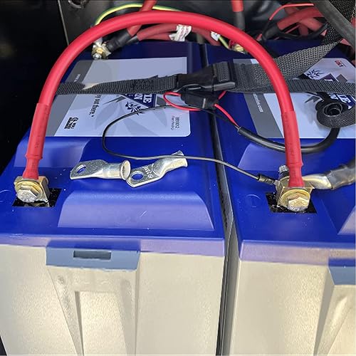 Miniatura 5 de iGreely - Cables de batería de calibre 4 con tacos de 516 pulgadas para panel solar, motocicleta, caravana y marina, fabricados con cobre, 1 negro y