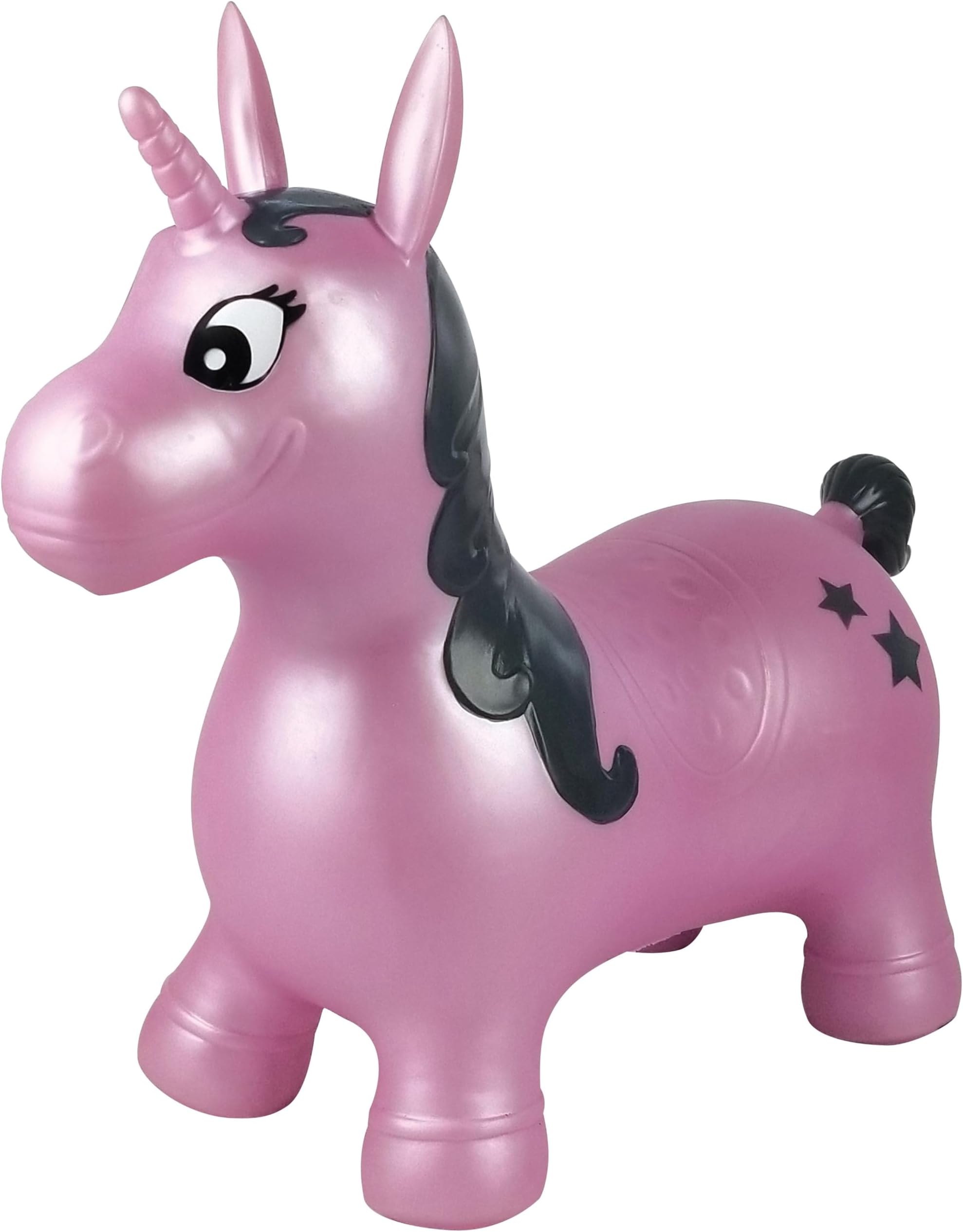 LEXIBOOK, Inflatable Jumping Unicorn, for indoor and outdoor use, balance and motor skills development, Hand pump included, safe and resistant plastic, Pink, BG050UNI