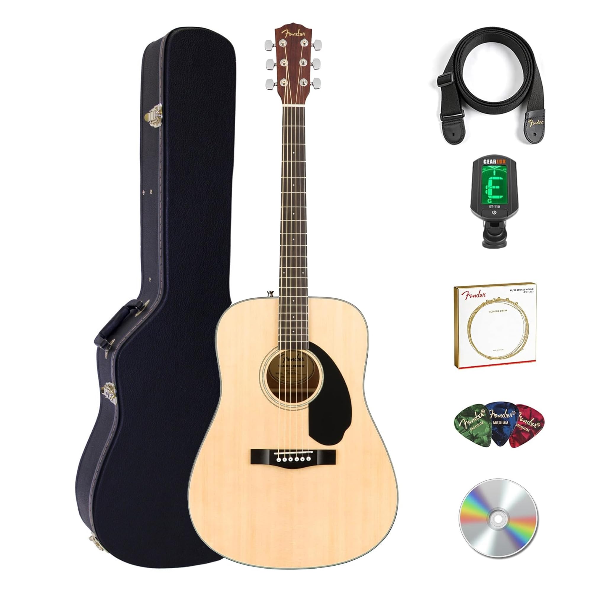 Amazon.com: Fender CD-60S Solid Top Dreadnought Acoustic Guitar