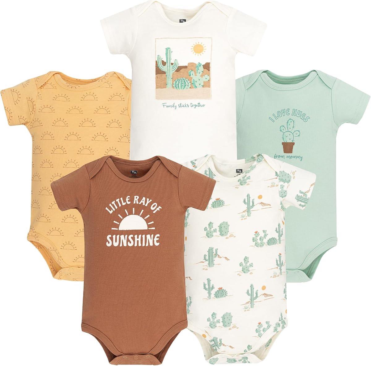 Infant Boys Cotton Bodysuits 5-Pack