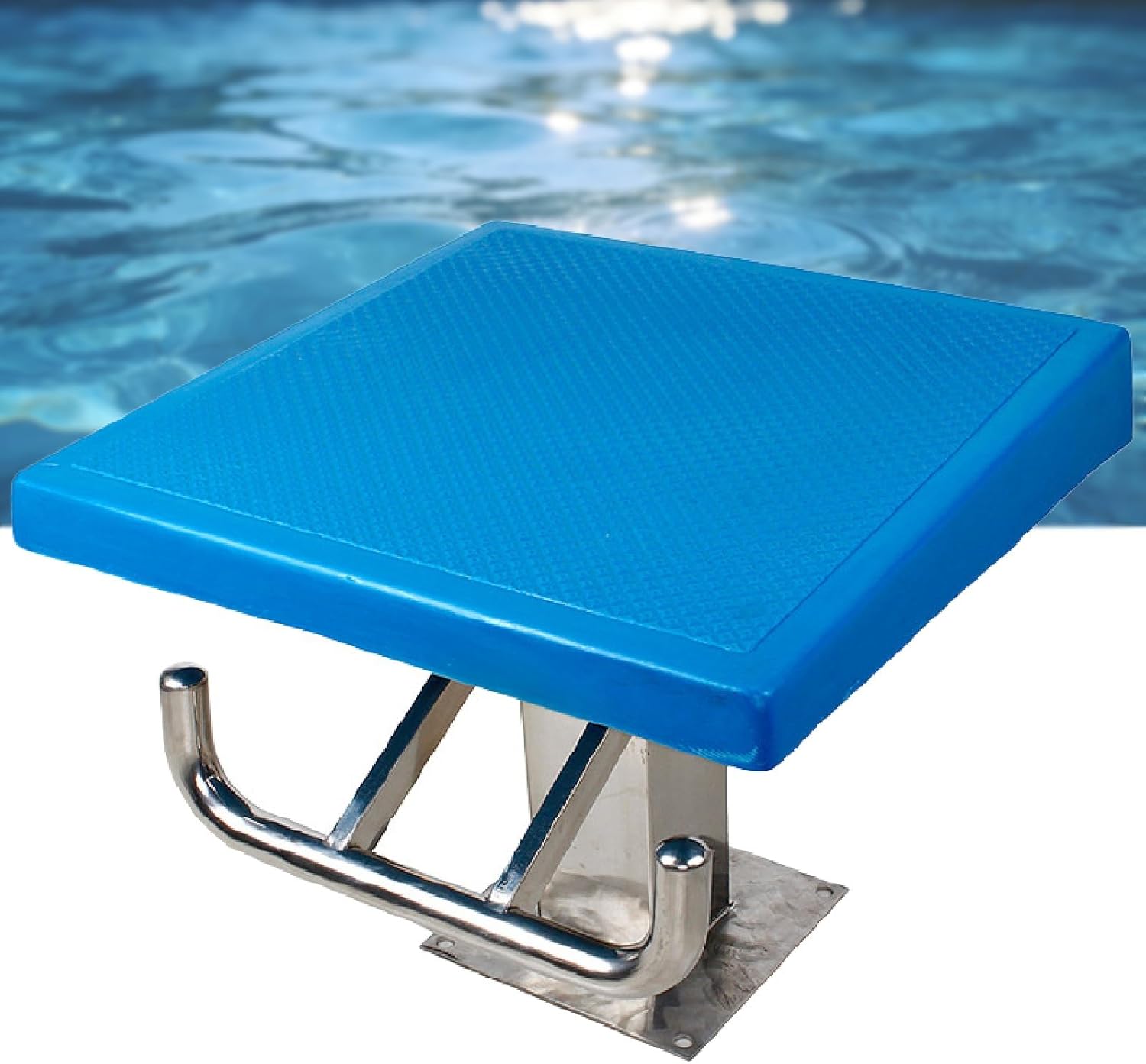 Professional Stainless Steel Diving Board, 15° Inclined Non-Slip Platform, 400LB Load Capacity, Ideal for Indoor/Outdoor Swimming Pools, Durable and Safe