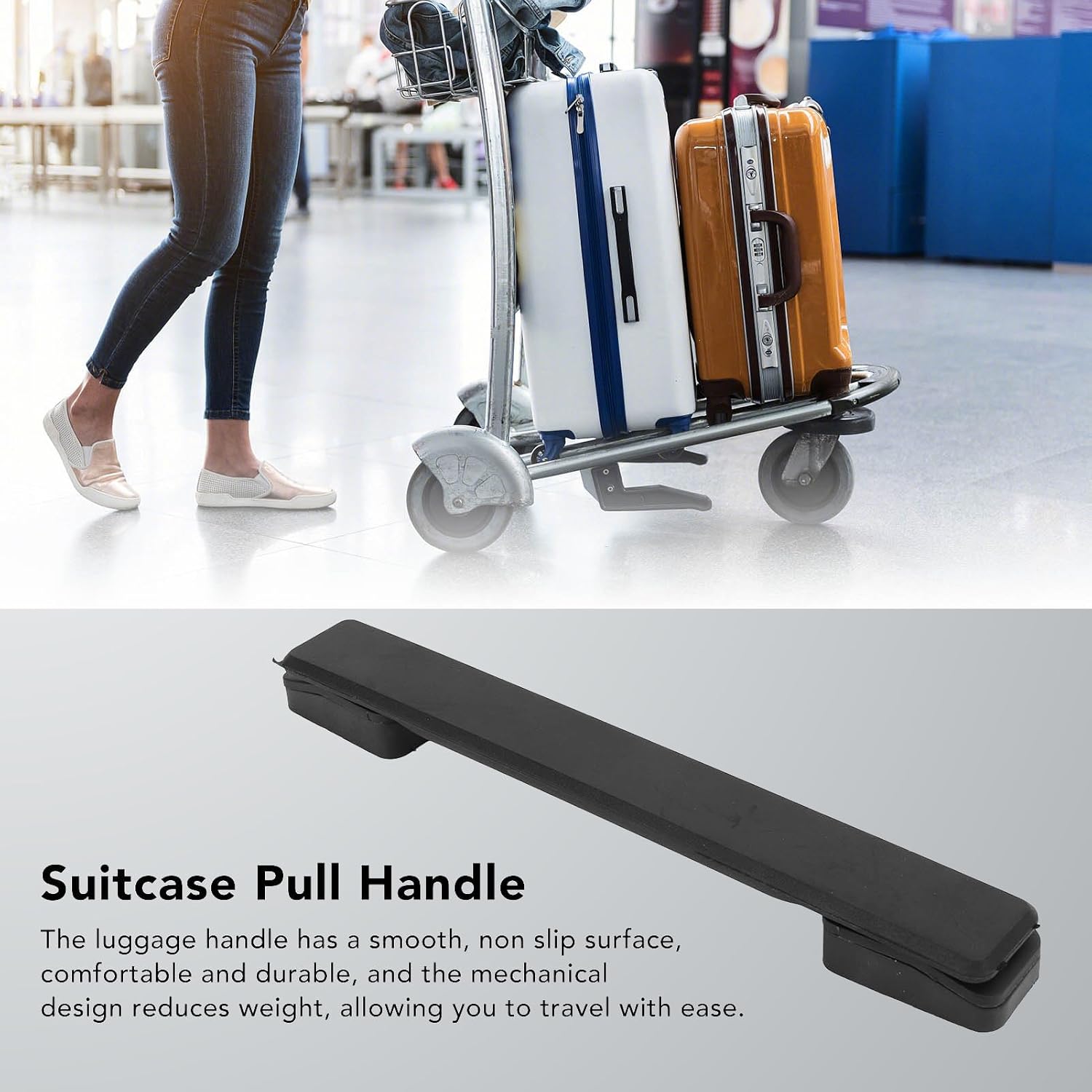 Luggage Handle Replacement, Durable Plastic 20cm Suitcase Handle Replacement Universal Fit for Travelers, Suitcases, Boxes, Cases, and Luggage Repair