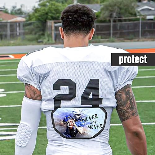 Miniatura 10 de Placa trasera de fútbol deportivo para hombreras de fútbol, protector trasero de espalda baja para jugadores de fútbol, espalda baja será segura y