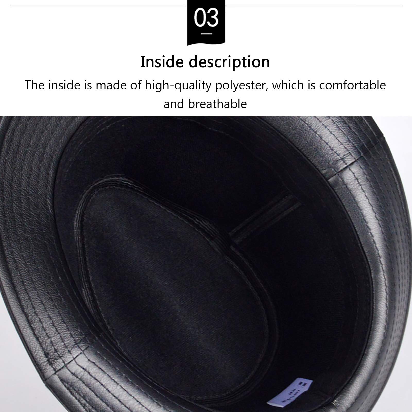 Sombreros de invierno, cuero genuino Jazz Cap de hombres Fedoras Hat Cowhide Big Brim con estilo con estilo