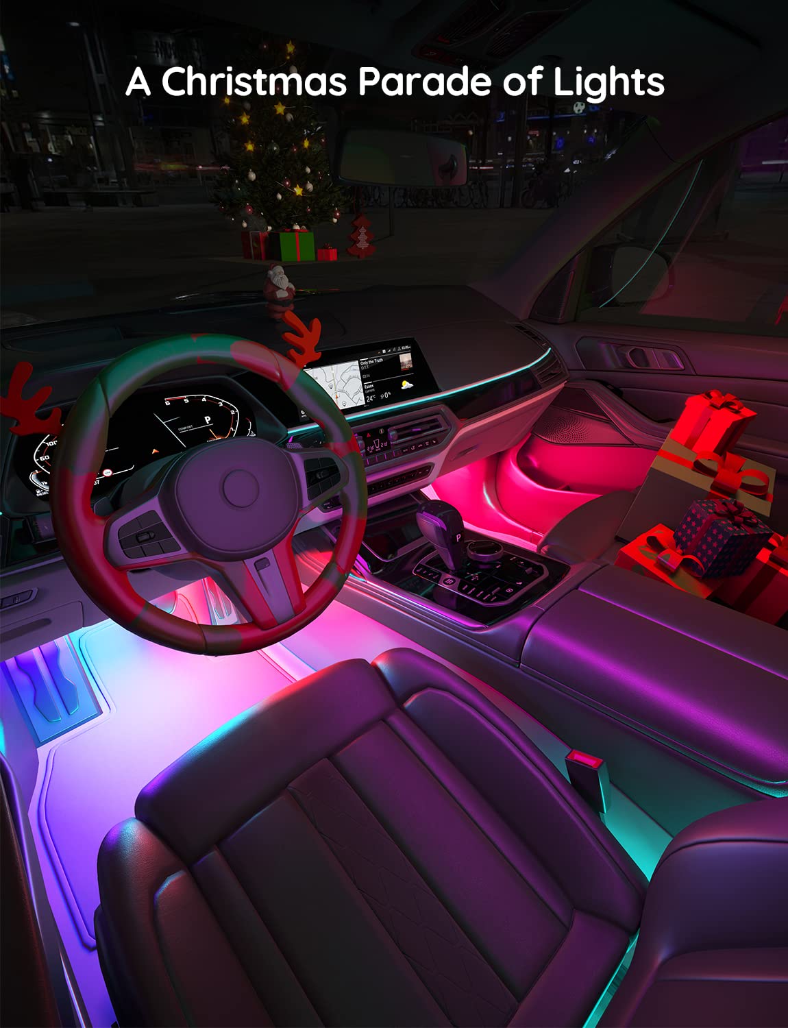 Govee Interior Car Lights with Smart App Control, RGBIC Car Lights with