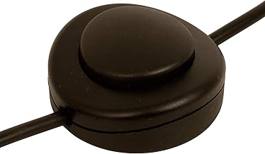 ElekTek Foot Press Switch in Line Push Button 65mm Diameter for 2 or 3 Core Flex Black