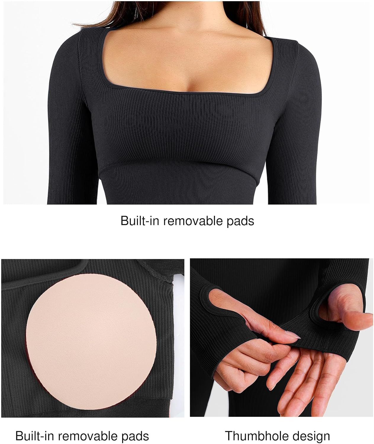  Jumpsuits for Women Long Sleeve Built-In Bra thumbnail