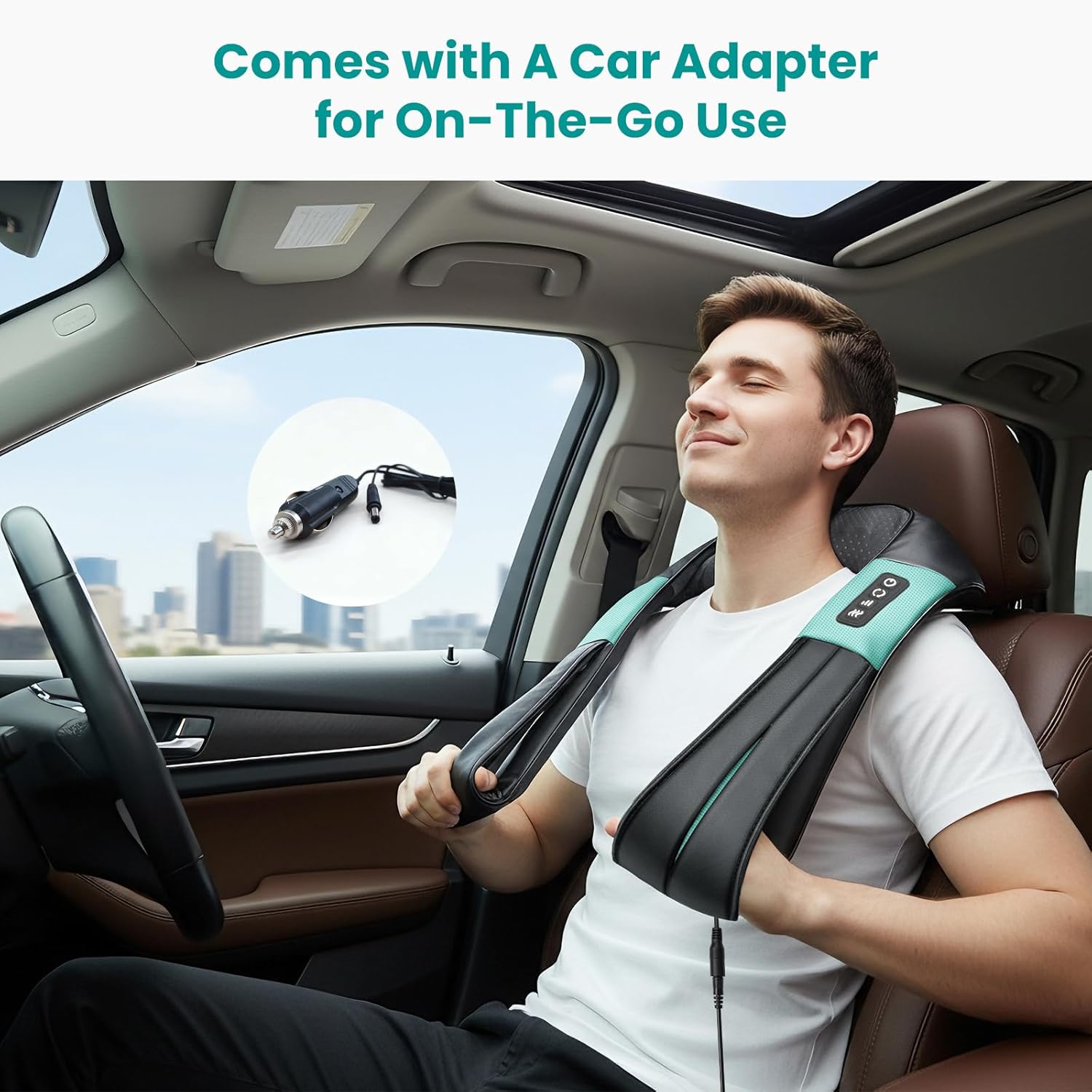 Nekteck Shiatsu Neck and Back Massager with Soothing Heat, Electric Deep Tissue 3D Kneading Massage Pillow for Shoulder Leg Full Body Muscle Pain Relief, Car Office and Home Use - Image 7