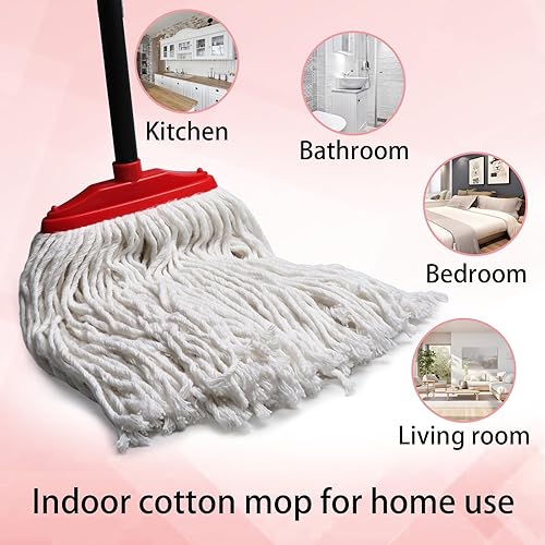 Miniatura 4 de Trapeadores de algodón para interiores para limpieza de suelos, mopa de limpieza interior para suelos de madera, azulejos, suelos de madera dura,