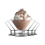 Eisbecher Glas Set, Eiscremegläser (6, 165 ml), Dessertgläser mit Fuß, Dessertschalen für Eiscreme Eisschalen, Eisgläser, Desserts, Obst, Vorspeise, Cocktails, Dessertgläser 165ml