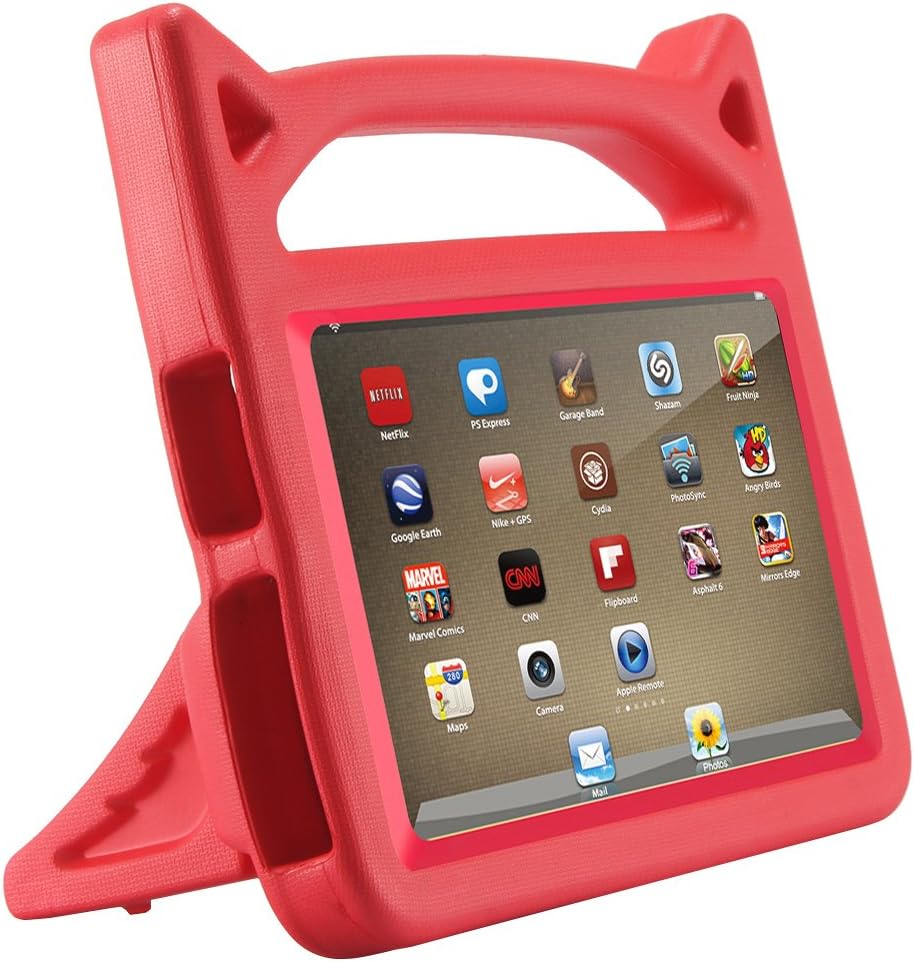 Fire 7 2017 Case, Fire 7 2015 Case,ANTIKE Shockproof Light Weight Handle Kids Friendly Case for Amazon Kindle Fire 7 2017 Tablet (7th Generation, 2017 Release)(Red 1)