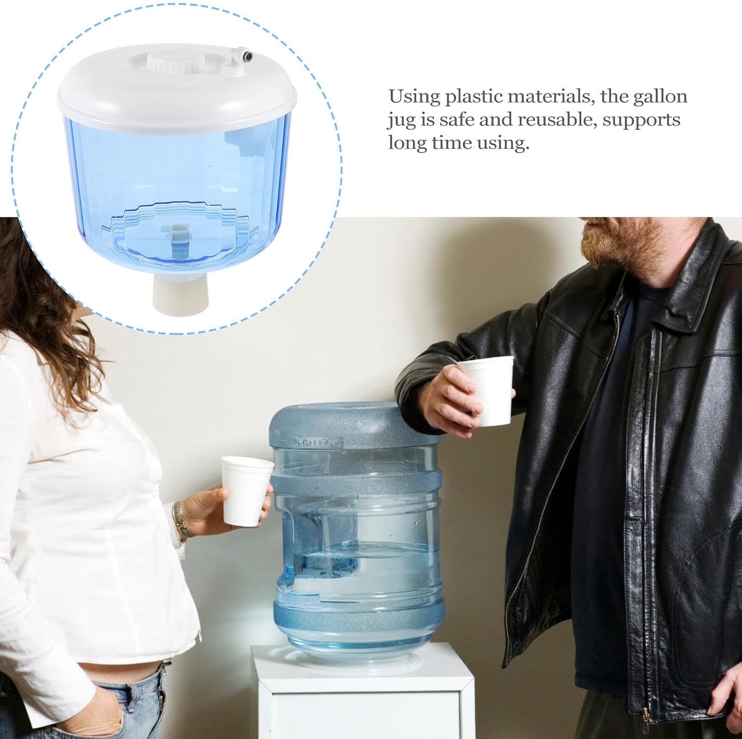 Vaguelly 8l Plastic Water Storage Jug Portable Drink Dispenser Container for Home and Office Use Safe and Reusable Water Carrier Easy to Use