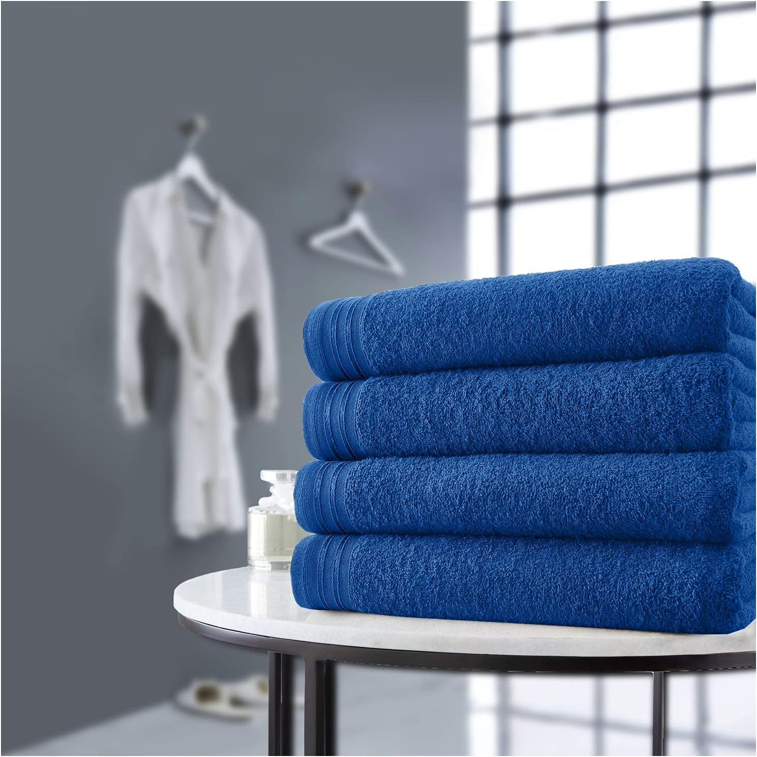 Luxury Striped Set of 4 Extra Large Bath Sheets, 450 GSM Soft Cotton