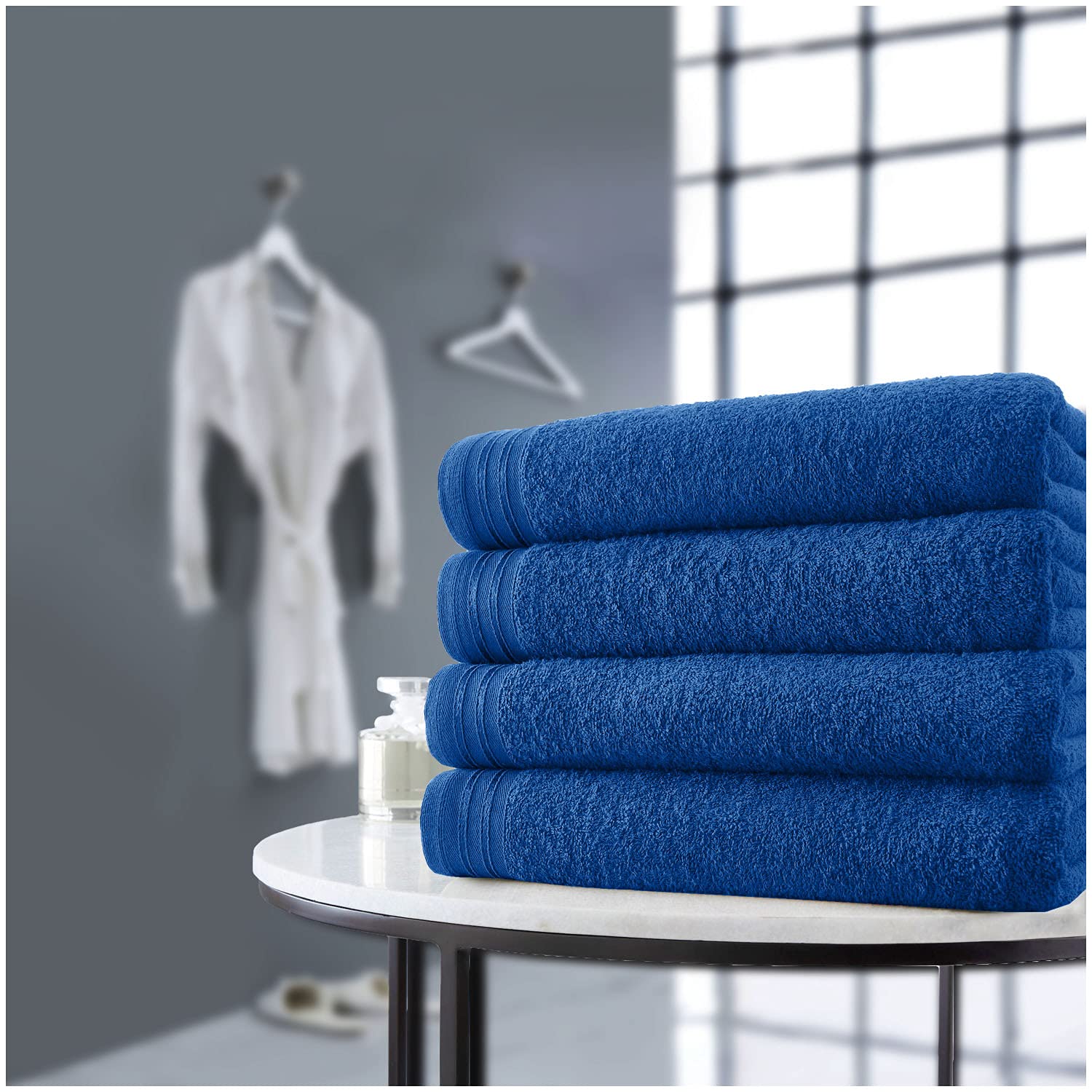 Gc Gaveno Cavailia Wilsford - Royal Blue Super Soft 4 Pack Bath Sheets, Highly Absorbent Extra Large Towel Set, 500 Gsm Egyptian Cotton Bathroom Towels, Royal Blue, 75X135