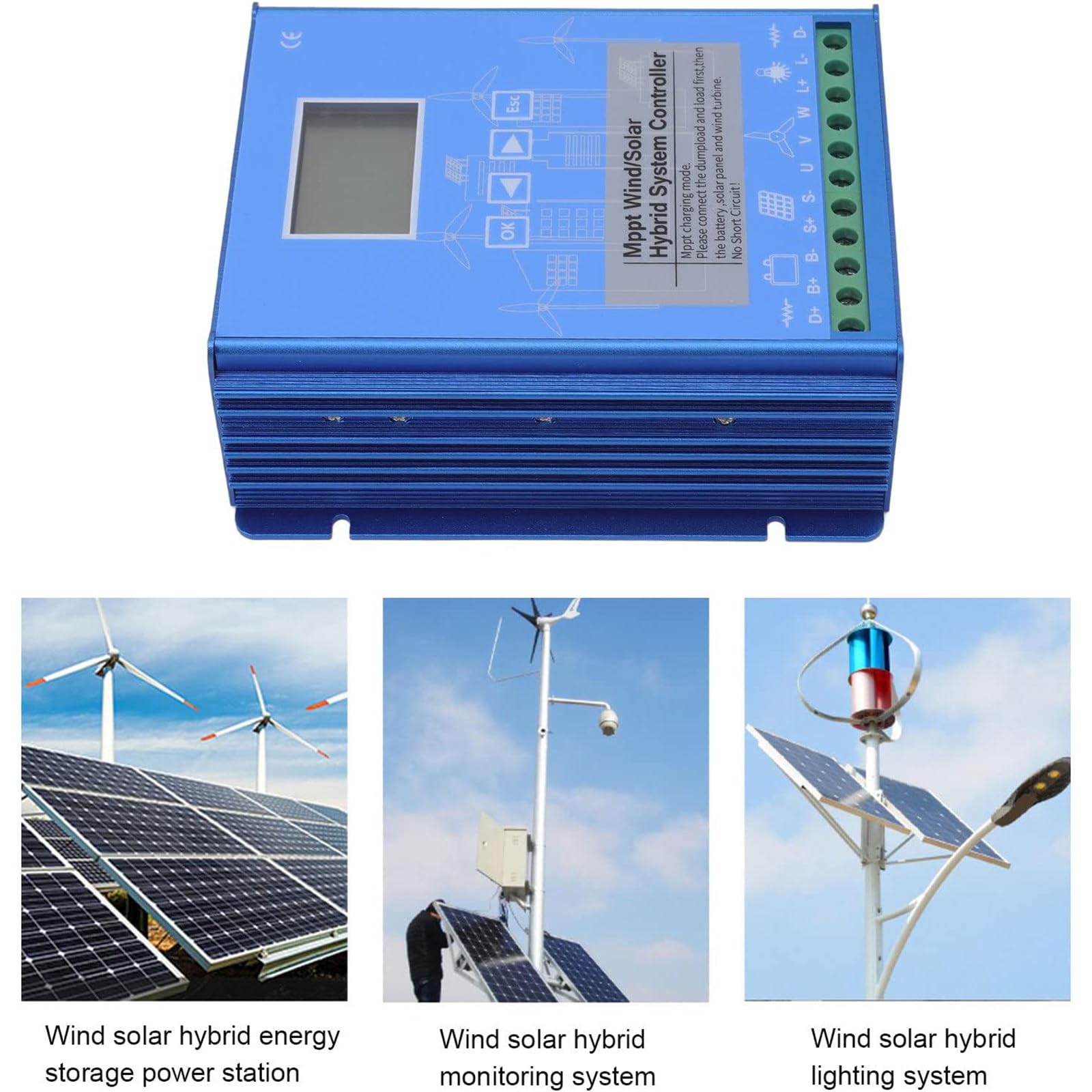 Controller Ibrido Eolico E Solare Da 10000W, 12/24/48V, Mppt, Collegato A Turbine Eoliche E Pannelli Solari Fotovoltaici, Stabilizzatore Automatico Di Tensione, Controller Ibrido, Universale