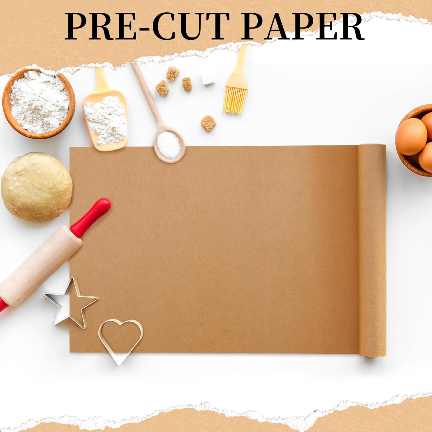 Maitys 500 Pcs 18 x 26 Inch Parchment Paper Baking Sheets Precut Non-stick & No-leak Large Unbleached Baking Paper for Full Size Sheet Pan Cooking Grilling Air Fryer Steaming Bread Cup Cake Cookie - Image 3