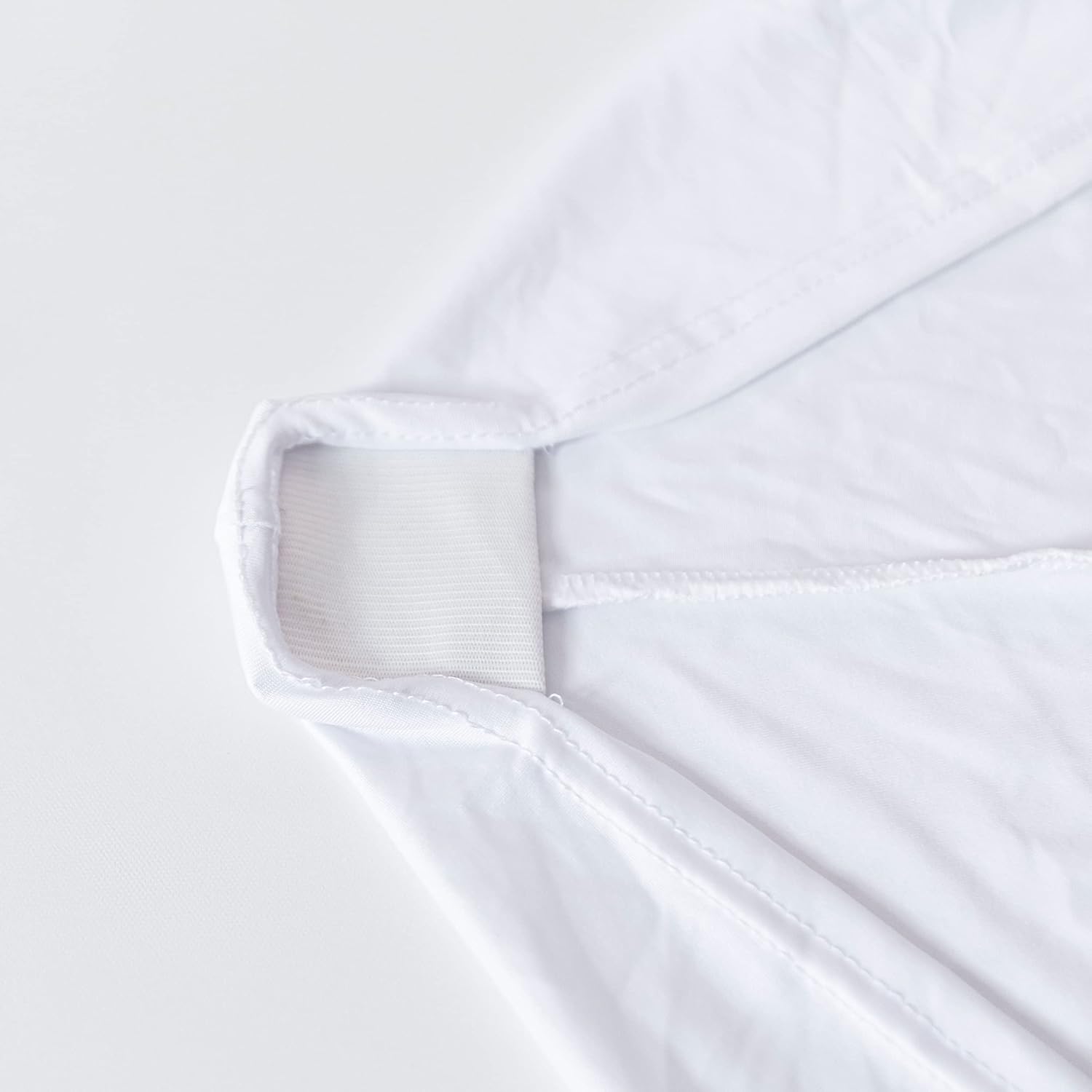 2 Pack 28 x 43 Inch White Cocktail Tablecloth with Elastic Spandex Stretch Fitted Round Folding Table Covers