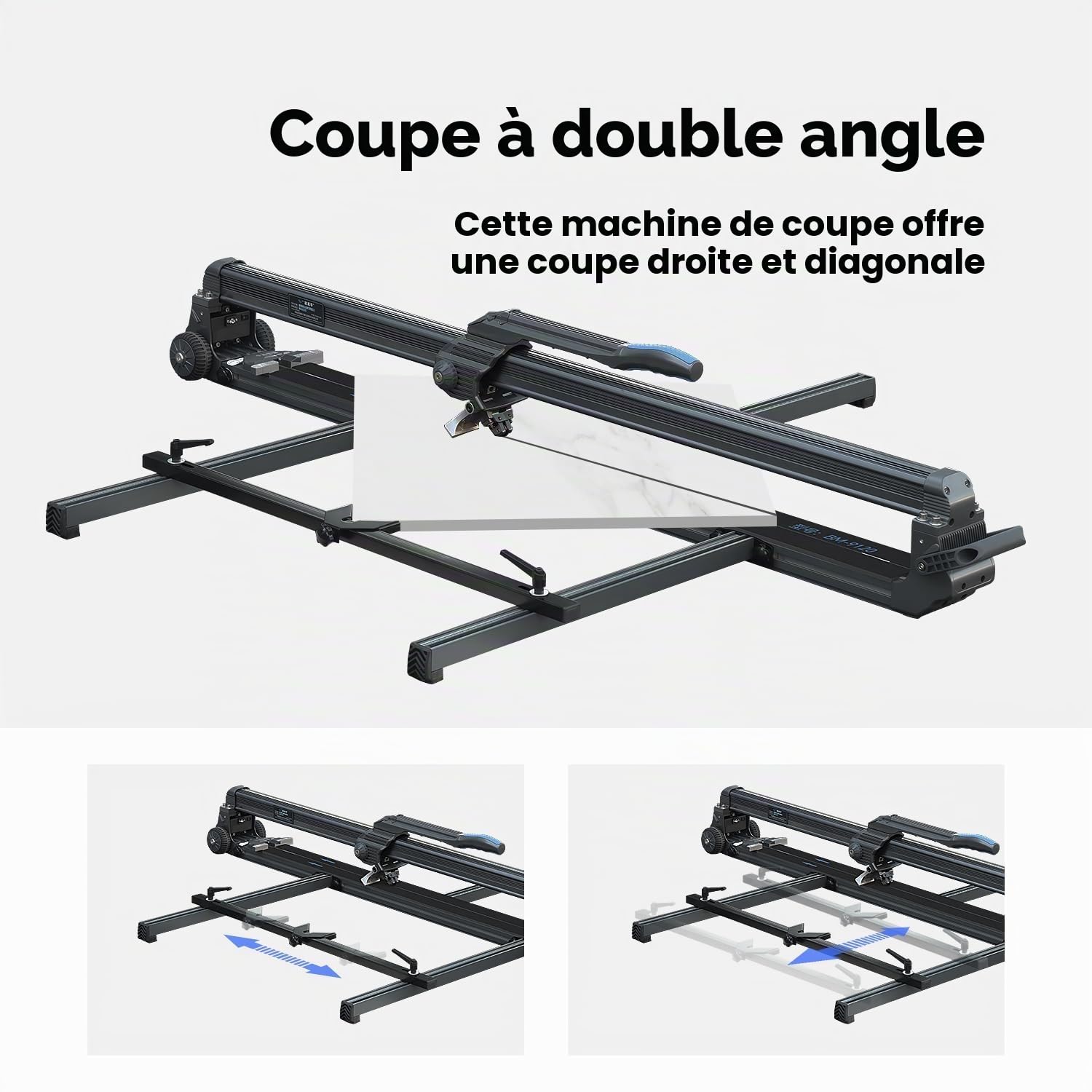 120cm Coupe-Carreaux Grand Format Manuel, Coupe 20 mm Max, Guidage Laser