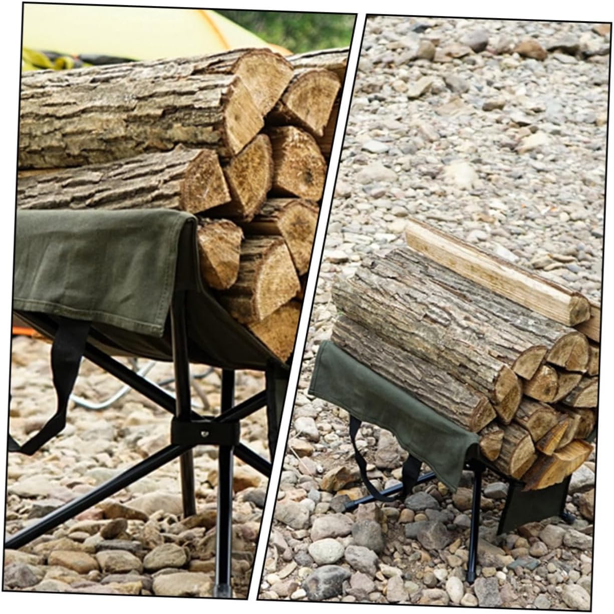 Firewood Carrier Bag Canvas Storage Waterproof with Long Handles