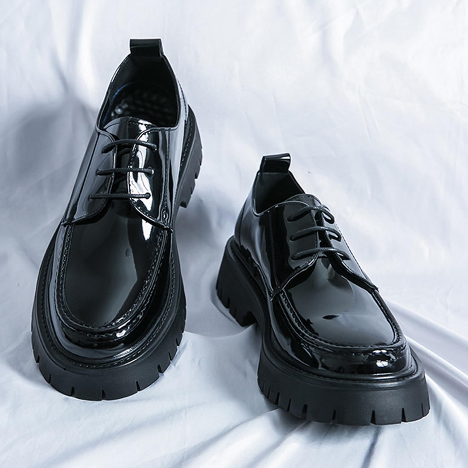 Scarpe Oxford da Uomo Suola Spessa Scarpe Eleganti Punta Tonda