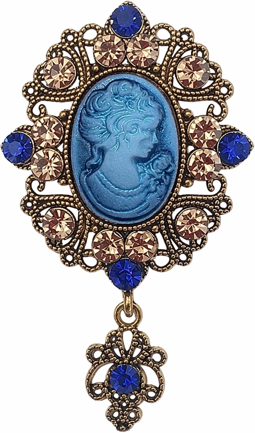 1 Piece Exquisite Fashion Retro Cameo Brooch Vintage Style White 3D Relief Lady Portrait Brooch Pin for Women Elegant Formal Evening Party Wedding Dress Accessories Cameo Jewelry