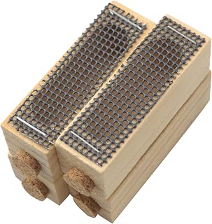 4PCS Wooden Queen Cages with Metal Mesh Specialized Export Tool for Queen Rearing Queen Cage Housing Box Colony Splitting