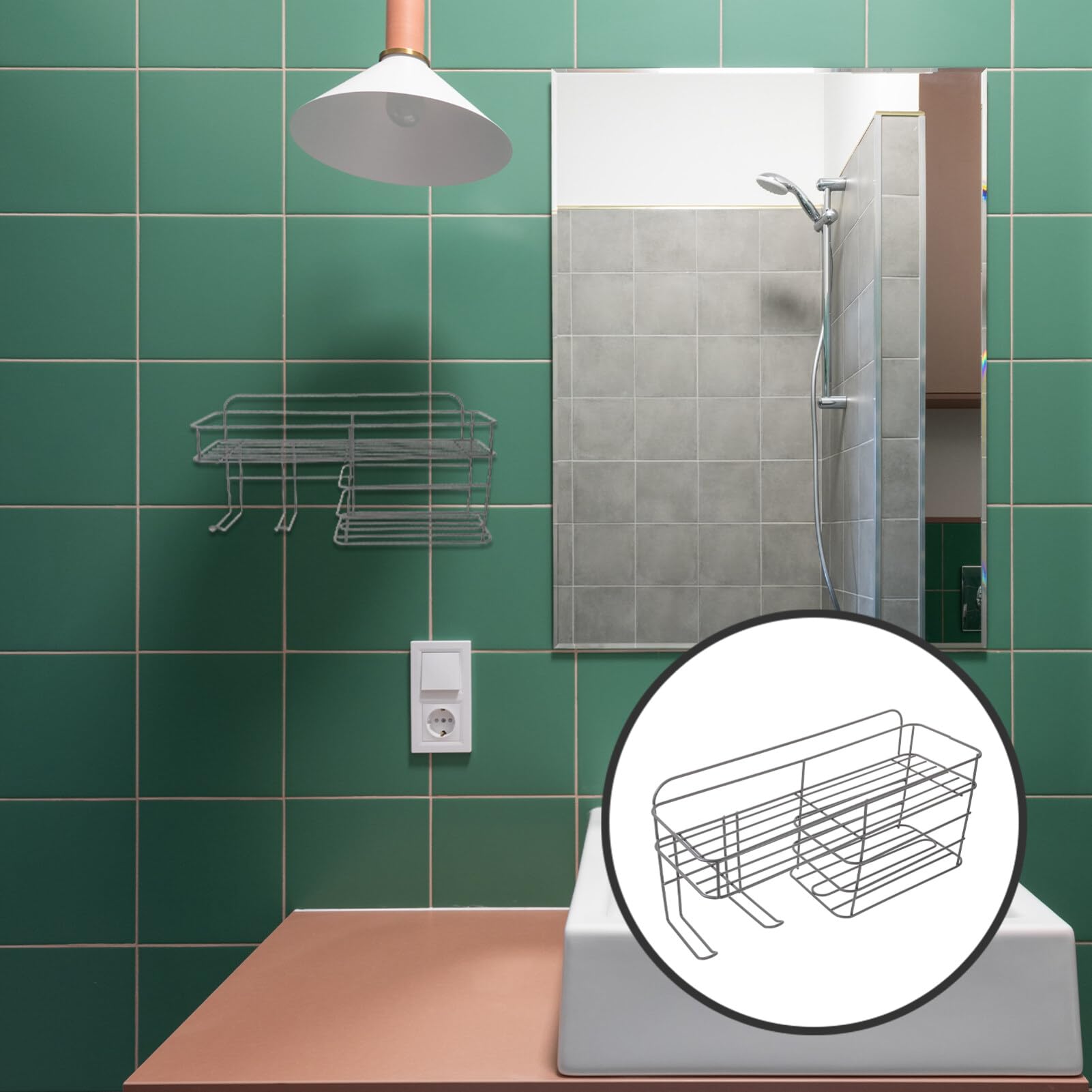 SOLUSTRE Supporto Per Asciugacapelli Da Muro Organizer Per Strumenti Per Mensola Salvaspazio Per Bagno Design Moderno e Robusto Facile Installazione e Sicurezza Per Phon e Accessori