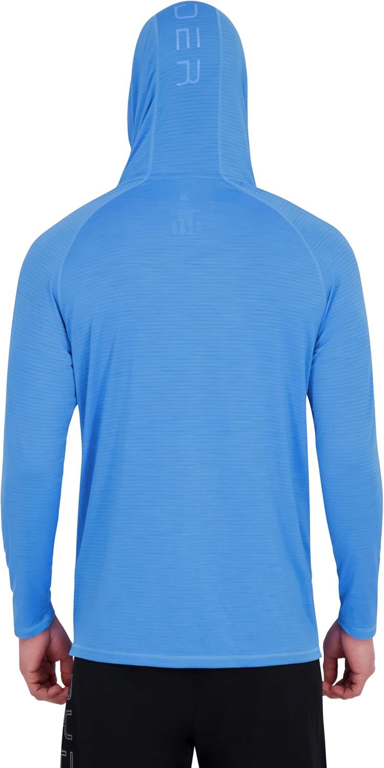 Spyder Men's Hooded Long Sleeve Rashguard – Quick-Dry Long Sleeve Swim Shirt, Sun Protection