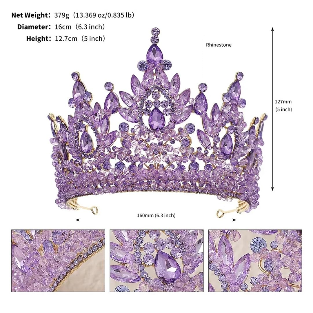 Rhinestone Wedding Crown Hair Accessories Beauty Pageant Headpiece Colorful Bridal Tiara With Beads 10 Tiaras