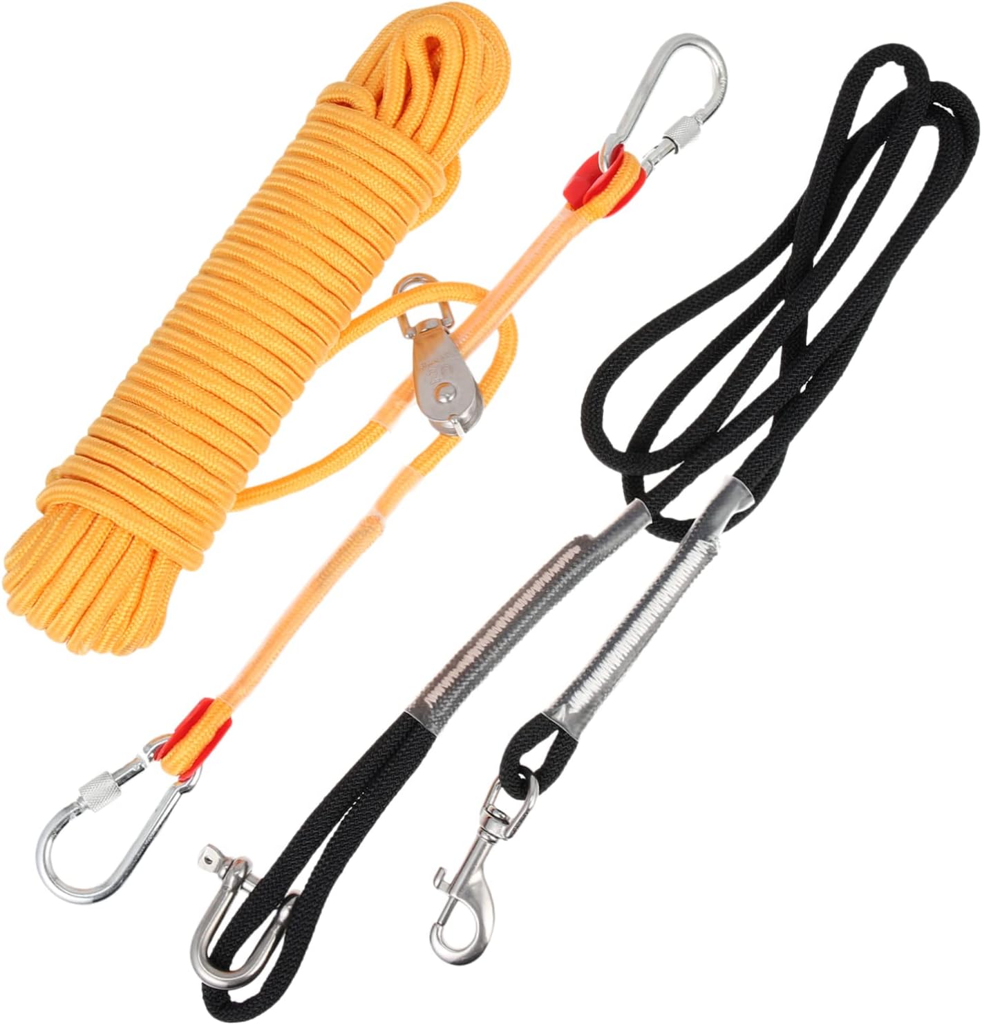 Kisangel Nylon Dog Camping Cable Tie Out 30ft Dog Runner Cable for Outdoor Use for Camping and Training