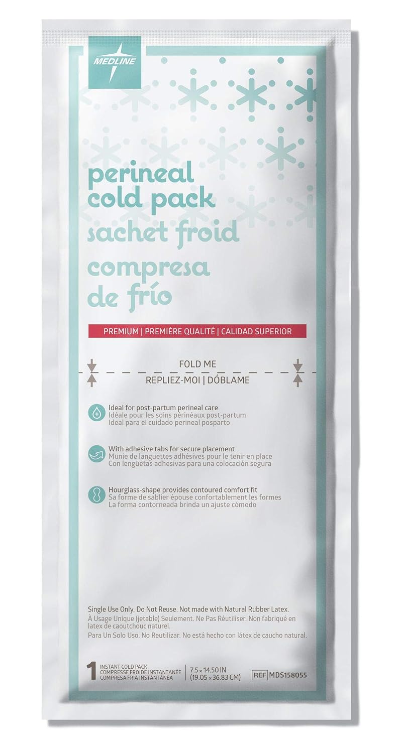 Medline Perineal OB Pad Cold Pack, Premium, 6.75" x 14.25" (Pack of 24)
